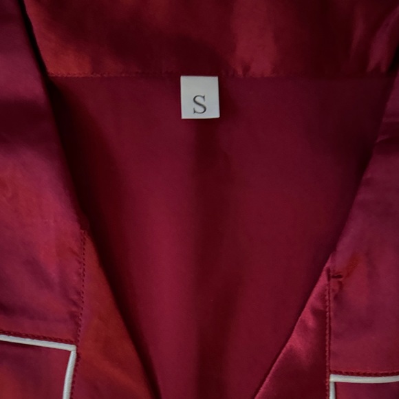 Women's Satin Pajama Set - Red - Picture 2 of 7